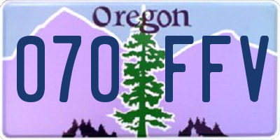 OR license plate 070FFV