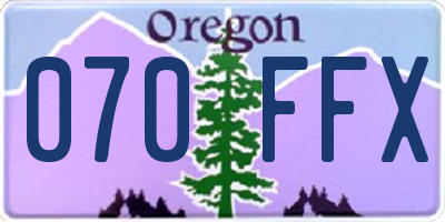 OR license plate 070FFX