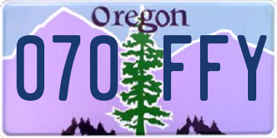 OR license plate 070FFY