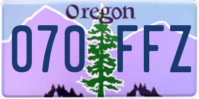 OR license plate 070FFZ