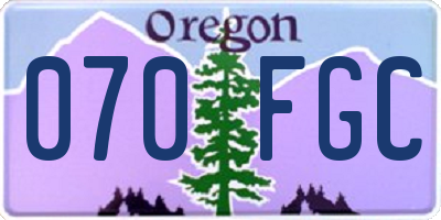 OR license plate 070FGC