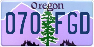 OR license plate 070FGD
