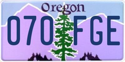 OR license plate 070FGE
