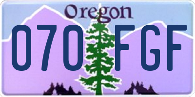 OR license plate 070FGF