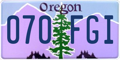 OR license plate 070FGI