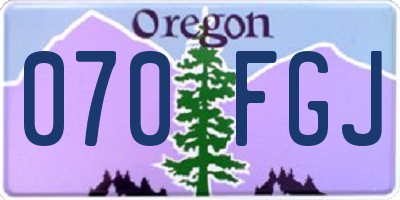 OR license plate 070FGJ