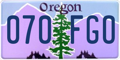 OR license plate 070FGO