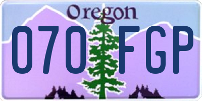OR license plate 070FGP