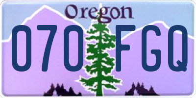 OR license plate 070FGQ