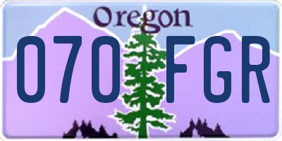 OR license plate 070FGR