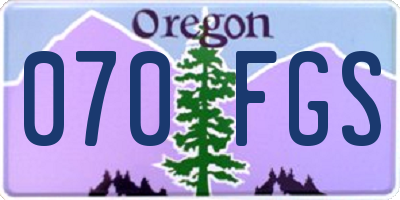 OR license plate 070FGS