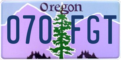 OR license plate 070FGT