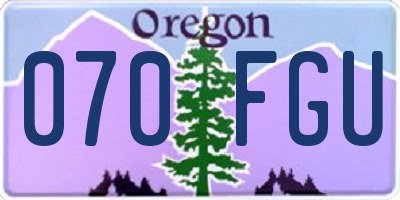 OR license plate 070FGU