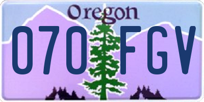 OR license plate 070FGV