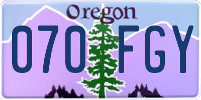 OR license plate 070FGY