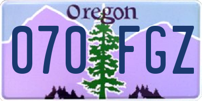 OR license plate 070FGZ