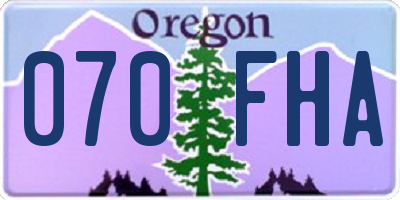 OR license plate 070FHA