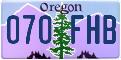 OR license plate 070FHB