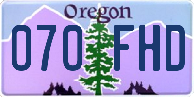 OR license plate 070FHD