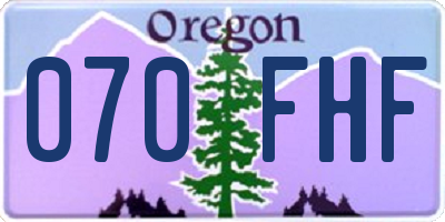 OR license plate 070FHF