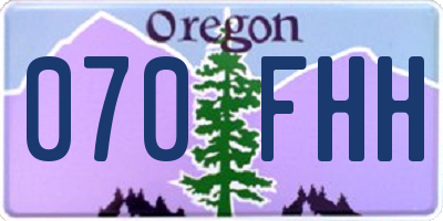 OR license plate 070FHH