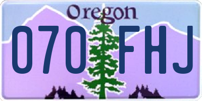 OR license plate 070FHJ