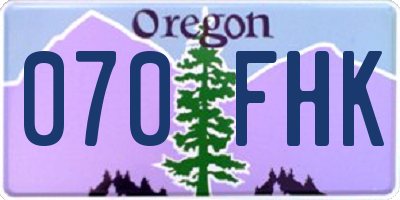 OR license plate 070FHK