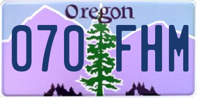 OR license plate 070FHM