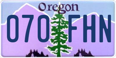 OR license plate 070FHN