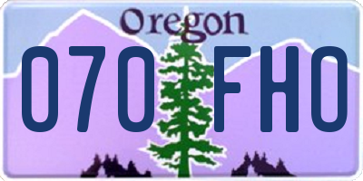 OR license plate 070FHO