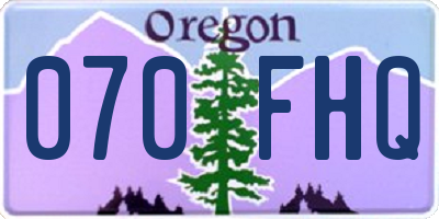 OR license plate 070FHQ