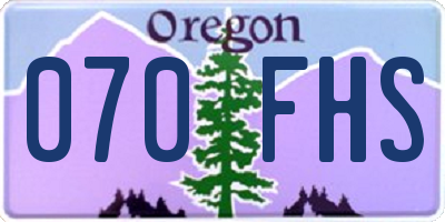 OR license plate 070FHS