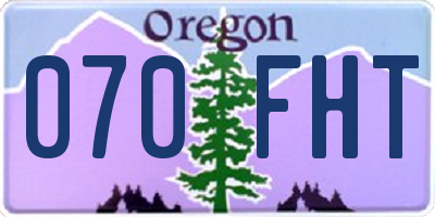 OR license plate 070FHT
