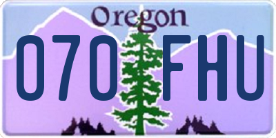OR license plate 070FHU