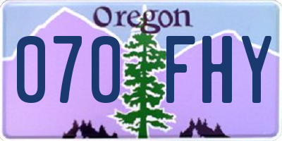 OR license plate 070FHY