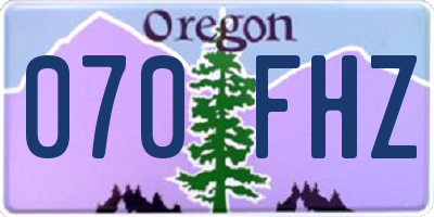 OR license plate 070FHZ