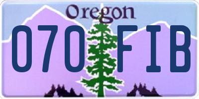 OR license plate 070FIB