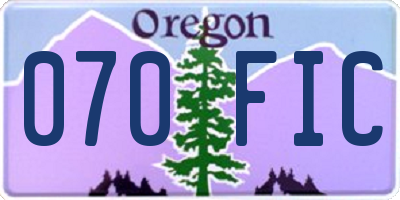 OR license plate 070FIC