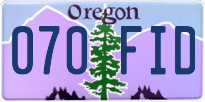 OR license plate 070FID