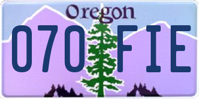OR license plate 070FIE
