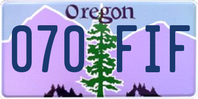 OR license plate 070FIF