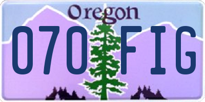 OR license plate 070FIG