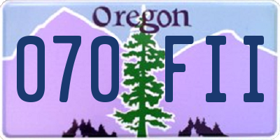 OR license plate 070FII