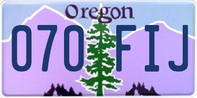 OR license plate 070FIJ