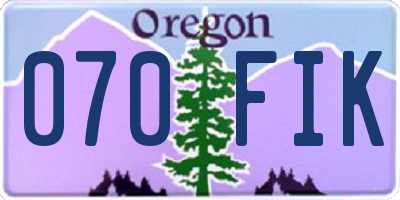 OR license plate 070FIK