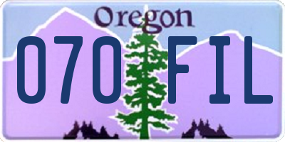 OR license plate 070FIL