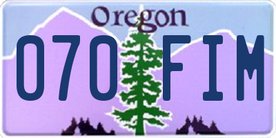 OR license plate 070FIM