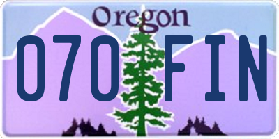 OR license plate 070FIN