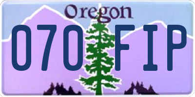OR license plate 070FIP