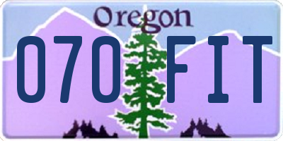 OR license plate 070FIT